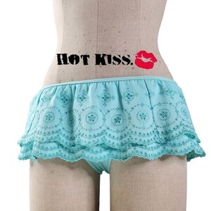 Hot Kiss Light Blue Skirted Bikini Bottom Vintage Y2k 2000s